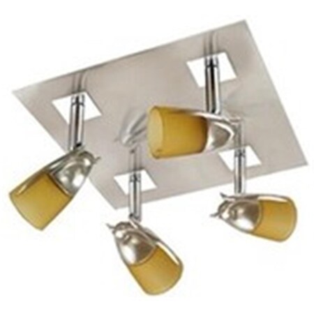 Jesco 4-Light Satin Chrome Ceiling Mount, Amber CES4202AM